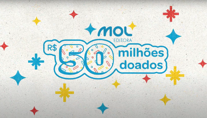 Editora MOL ultrapassa a marca de R$ 50 milhões doados para ONG’s