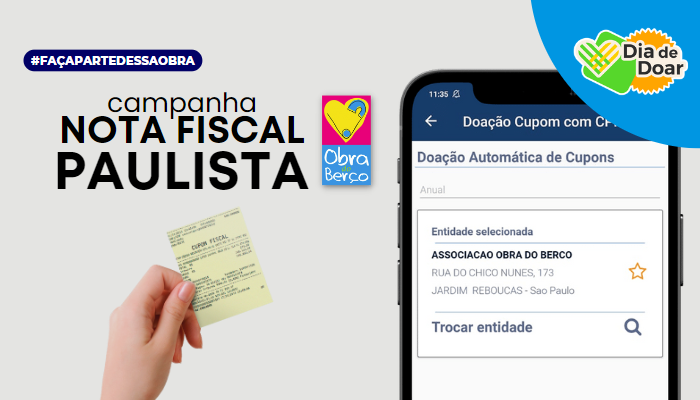 Seja um doador através do Nota Fiscal Paulista!